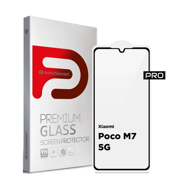 Скло захисне Armorstandart Pro Xiaomi Poco M7 5G Black (ARM85175) - зображення 1