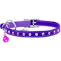 Нашийник для тварин WAUDOG GLAMOUR з резинкою і стразами для кішок (фіолетовий) (32549) - зменшене зображення 2