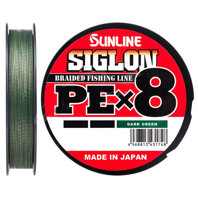Шнур Sunline Siglon PE х8 300m 5.0/0.382mm 80lb/35.0kg Dark Green (1658.10.50) - изображение 1