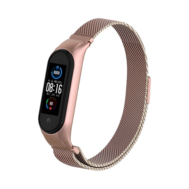 Ремінець до фітнес браслета Armorstandart Milanese Magnetic Band 503 для Xiaomi Mi Band 6/5 Rose Gold (ARM57183) - зображення 1