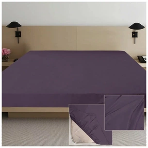 Простирадло Ярослав на гумці сатин 09 сливовий 200х160х20 (38264) зображення 1