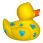 Игрушка для ванной Funny Ducks Утка Желтая в голубых сердечках (0905) - уменьшенное изображение 5