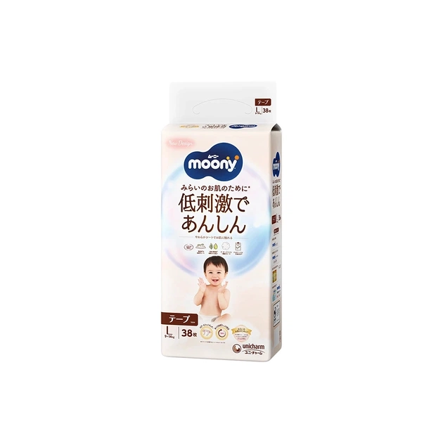 Підгузки Moony Natural L 9-14 кг, 38 шт (4903111242030) - зображення 1