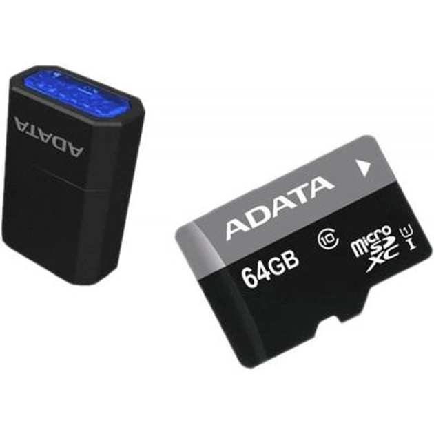 Карта пам'яті ADATA 64GB microSD class 10 UHS-I (AUSDX64GUICL10-RM3BKBL) - изображение 1