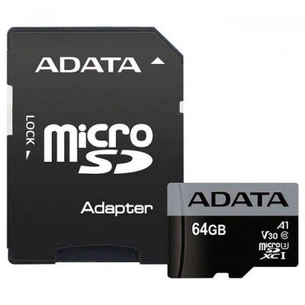 Карта пам'яті ADATA 64GB microSD class 10 UHS-I U3 A1 Premier Pro (AUSDX64GUI3V30SA1-RA1) зображення 1