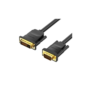 Кабель мультимедійний DVI M to VGA M 1.5m 24+1pin black Vention (EABBG) зображення 1