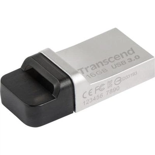USB флеш накопичувач Transcend 16GB JetFlash OTG 880 Metal Silver USB 3.0 (TS16GJF880S) зображення 1