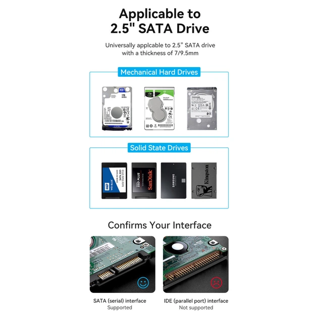 Кишеня зовнішня Vention 2.5" HDD/SSD USB 3.0 Micro-B Black (KPAB0) - picture 9