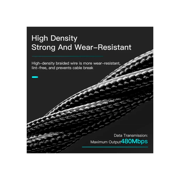 Дата кабель USB 2.0 AM to Lightning 3.0m 2.4A black Essager (EXCL-LSC01) - зображення 10