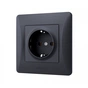 Розетка Videx BINERA 1ая із заземленням черн (VF-BNSK1G-BG) - уменьшенное изображение 2