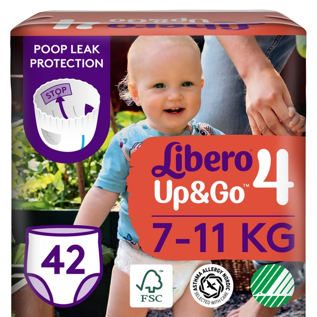 Підгузки Libero Up&Go 4 (7-11 кг) 46 шт (7322540732252) - изображение 1