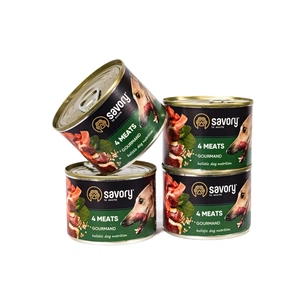 Консерви для собак Savory Gourmand "3+1" чотирма видами м'яса 4 шт х 200 г (2700000032695) зображення 1