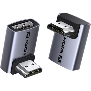 Перехідник HDMI M to HDMI F 8K60Hz 48Gbps 90° corner black Ugreen (85632) зображення 1