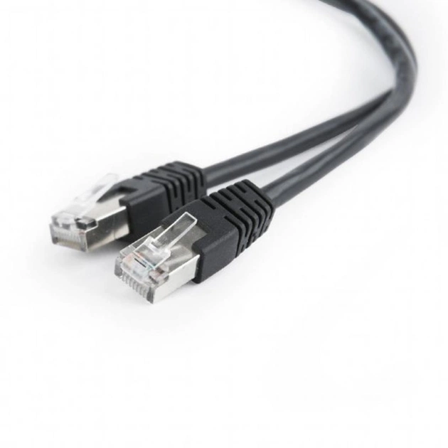 Патч-корд 1м FTP cat 5е CCA Cablexpert (PP22-1M/BK) - зображення 1