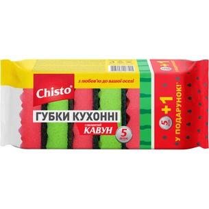 Губки кухонні Chisto Кавун 6 шт. (4823098407515) зображення 1