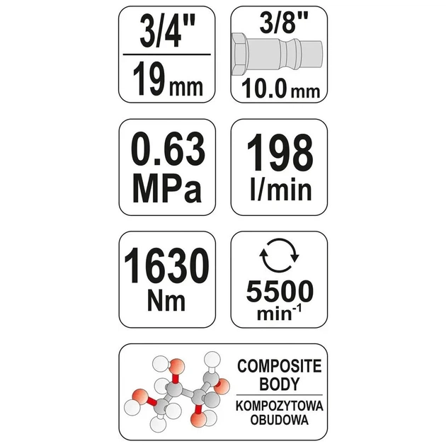 Гайковерт Yato пневматичний YT-09571 (YT-09571) - picture 6