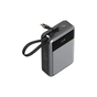 Батарея універсальна Acefast 20000mAh 65W PD, QC/3.0 USB-A+USB-C In/Out,build-in cable M21 Black-Gray (6974316283898) - зменшене зображення 3