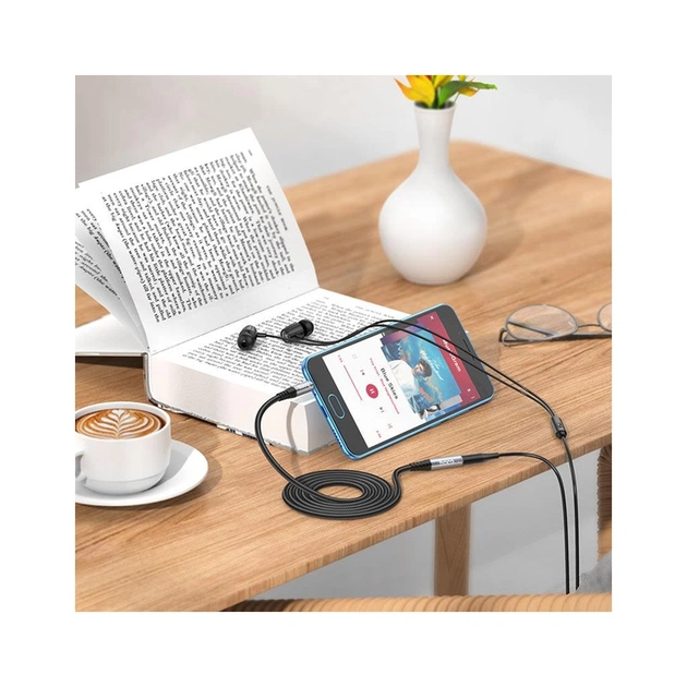 Кабель мультимедійний 3.5mm M to 3.5mm F 2.0m Gray HOCO (6931474762160) - picture 7