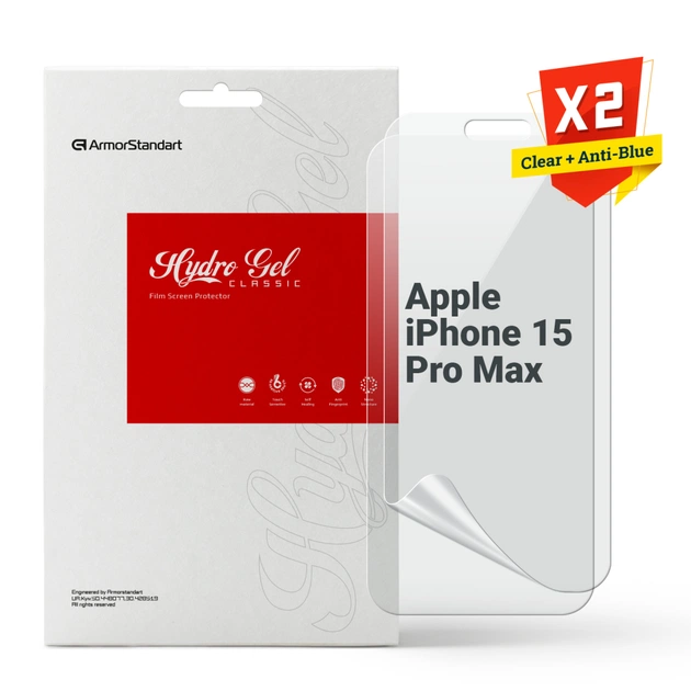 Плівка захисна Armorstandart Kit Clear + Anti-Blue Apple iPhone 15 Pro Max (ARM80680) - изображение 1