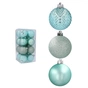 Ялинкова іграшка Chomik пластикові кульки 16 шт, 6 см, мікс бірюзові (5900779832602_1) - зменшене зображення 3