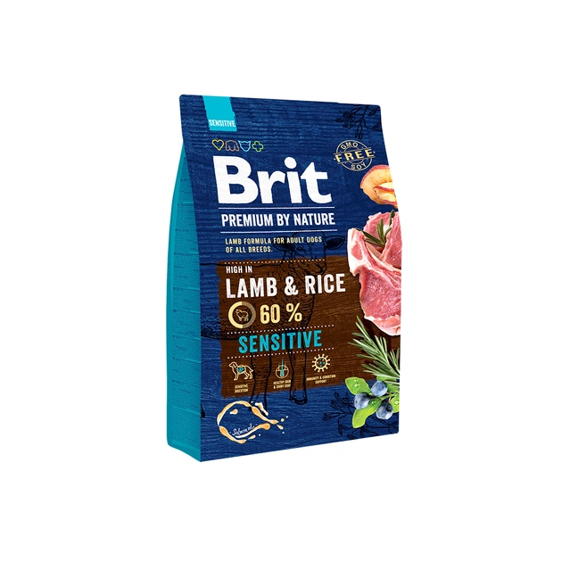 Сухой корм для собак Brit Premium Dog Sensitive Lamb 3 кг (8595602526628) - изображение 1