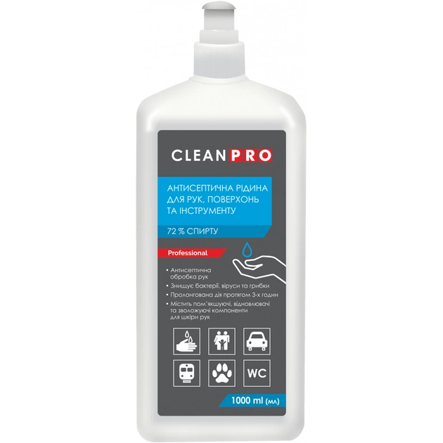 Антисептик для рук PRO service Clean Pro рідина 1 л (4820238990197) - зображення 1