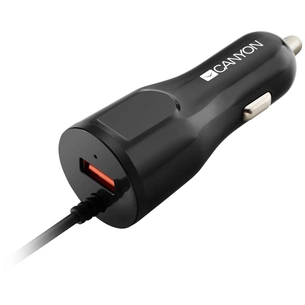 Зарядний пристрій Canyon 1xUSB car adapter (CNE-CCA033B) зображення 1