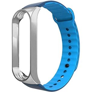 Ремінець до фітнес браслета Armorstandart Sport Silicone Band для Xiaomi Mi Band 3 Silver/Blue (ARM54515) зображення 1