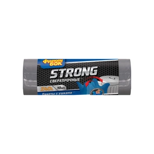 Пакети для сміття Фрекен БОК Strong із вушками Графіт 240 л 10 шт. (4823071646412) зображення 1