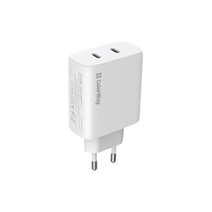 Зарядний пристрій ColorWay GaN Mini 50W PD Port PPS USB (Type-C PD 30W + Type-C PD 20W) white (CW-CHS050PD-WT) изображение 1