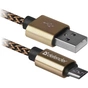 Дата кабель USB 2.0 AM to Micro 5P 1.0m USB08-03T gold Defender (87800) - зменшене зображення 1