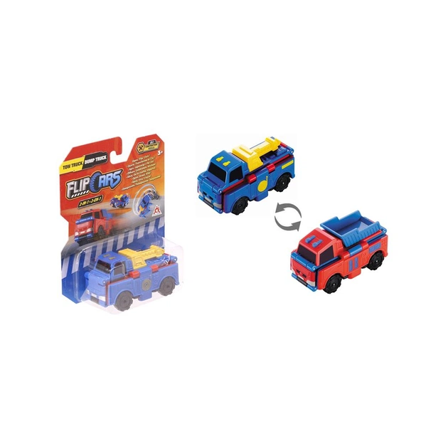 Масштабна модель автомобіля Flip Cars 2 в 1 Кран і Самоскид (EU463875-01) - зображення 1