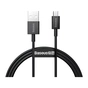 Дата кабель USB 2.0 AM to Micro 5P 2.0m Superior Fast Charging 2A black Baseus (CAMYS-A01) - зменшене зображення 1