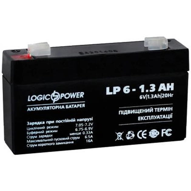 Батарея до ДБЖ LogicPower LPM 6В 1.3 Ач (4157) - picture 2