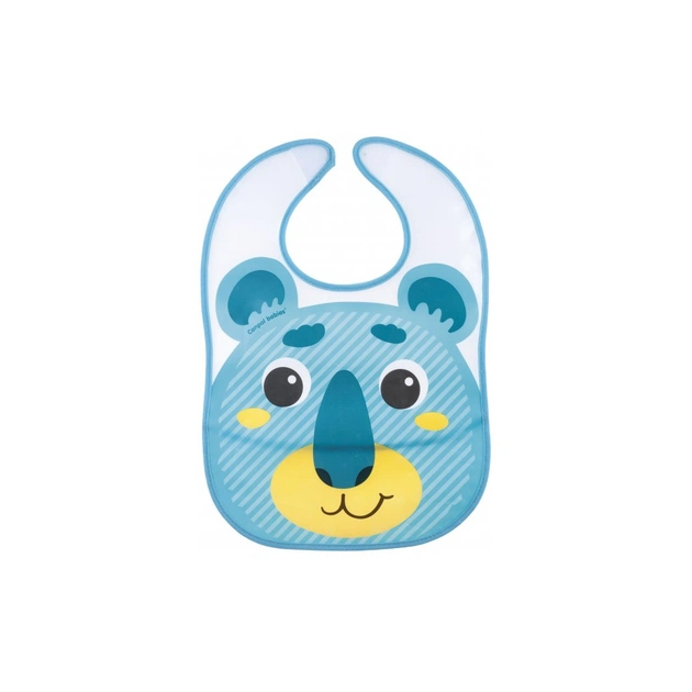 Слюнявчик Canpol babies Hello Little пластмассовый с карманом Бирюзовый (9/232_tur) - изображение 1