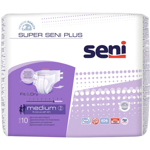 Підгузки для дорослих Seni Super Plus Medium 10 шт (5900516691233) - изображение 1
