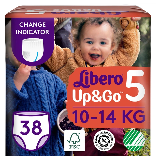 Підгузки Libero Up&Go 5 (10-14 кг) 30шт (7322540353457) - изображение 1