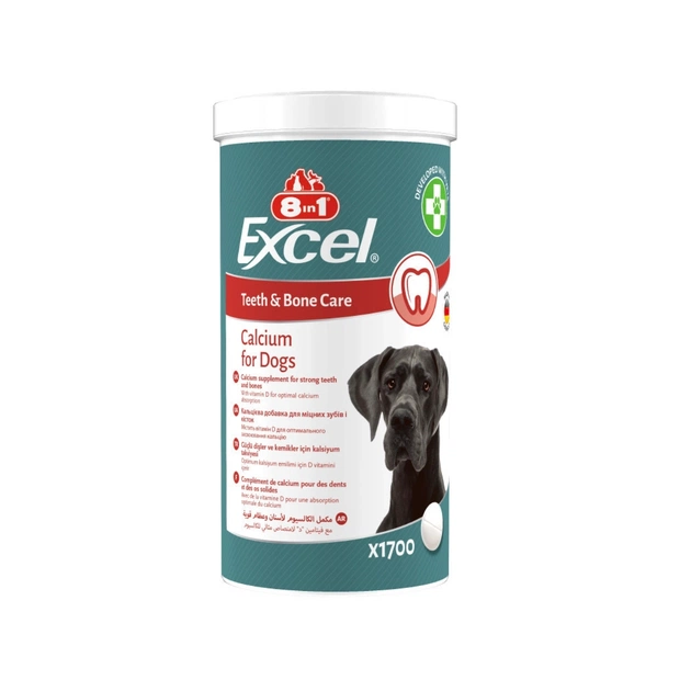 Витамины для собак 8in1 Excel Calcium для зубов и костей кальций 1700 шт (4048422184249) - изображение 1