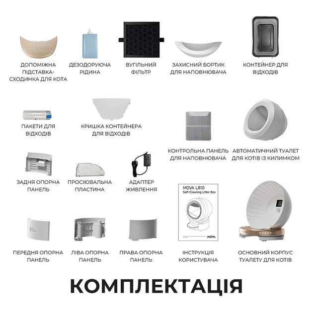 Автоматичний смарт туалет для кішок Mova LR10 Prime - зображення 20