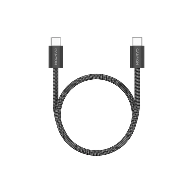 Дата кабель USB-C to USB-C 1.0m 60W Magnet Braided Black Canyon (CND-CCMG60AB15B) - изображение 1