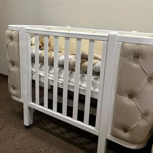 Ліжечко Angelo Luna гудзики колір білий+мокко 120х60 (12013) зображення 1