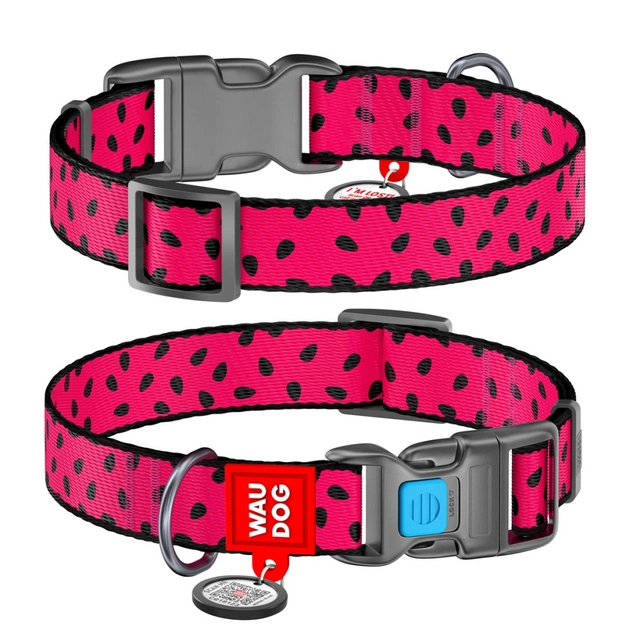 Ошейник для животных WAUDOG Nylon "Арбуз" пластиковый фастекс S (4774) - изображение 1