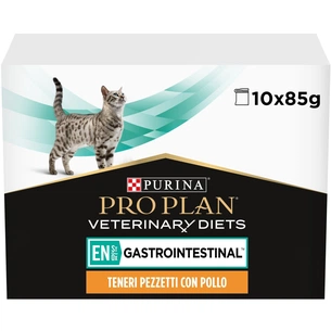 Вологий корм для кішок Purina Pro Plan Veterinary Diets EN Gastrointestinal При хворобах шлунково-кишкового тракту З куркою 10 x 85 г (8445290093561) зображення 1