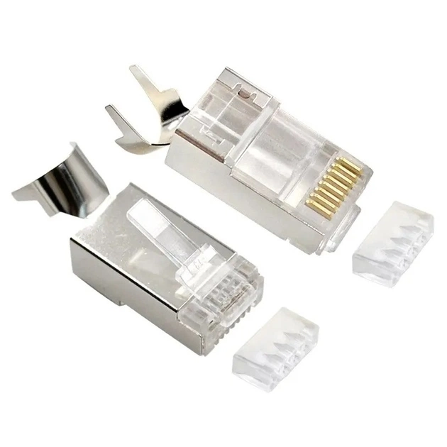 Конектор RJ 45 Cablexpert (LC-PTF7-01/100) 8P8C, Cat.7, FTP, з наскрізними отворами, позолочені контакти (100 шт/уп) - picture 3