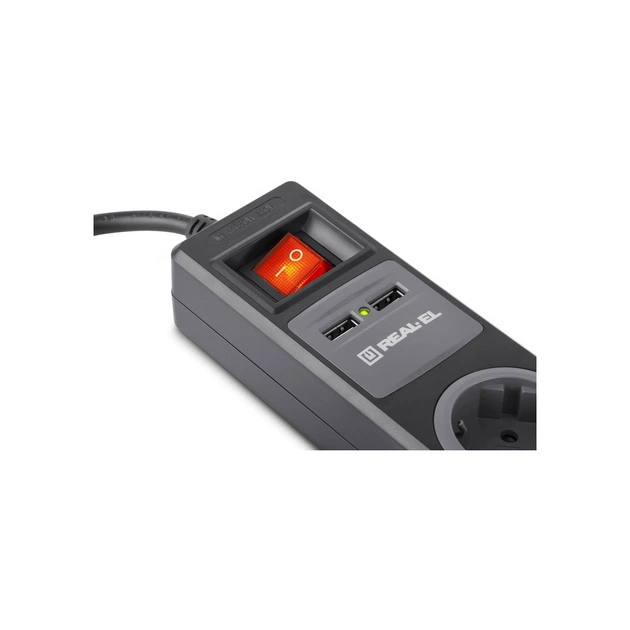 Мережевий подовжувач REAL-EL RS-3 USB CHARGE 1.8m, black (EL122500001) - picture 7