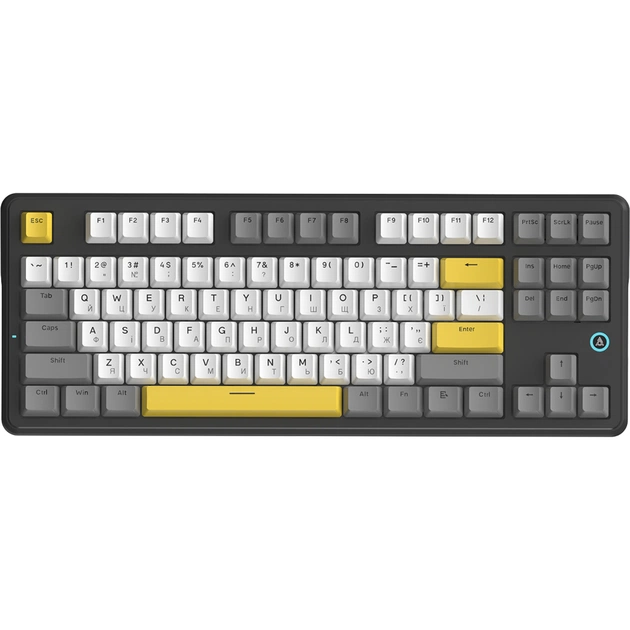 Клавіатура Ajazz AK870 V2 Flying Fish Switch USB UA Black/Grey/Yellow (AK870-V2-FF-BGY) - picture 1