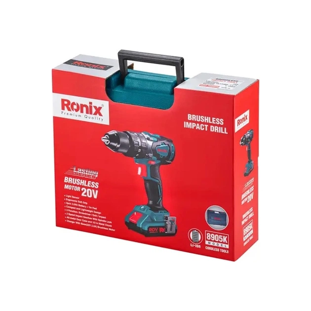 Шуруповерт Ronix ударный аккумуляторный 20В, 2Ah х 2 (8905K) - изображение 11