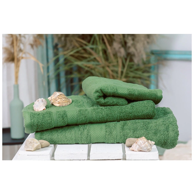 Рушник MirSon набір банний 5009 SoftNess Military 50x90, 70x140, 100x150 (2200003182699) - изображение 1