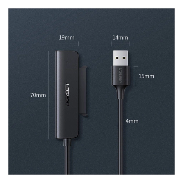 Перехідник USB 3.0 Type-А to SATA III (F) CM321 Ugreen (70609) - picture 7
