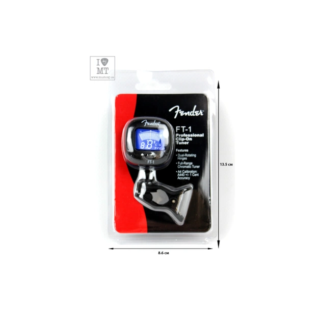 Тюнер для музичних інструментів Fender FT-1 Pro Clip-On Tuner Black (226366) - picture 9
